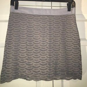 J. Crew 0 grey lace cut out mini skirt